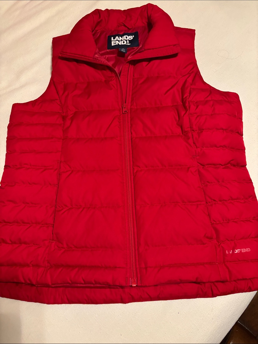 Lands' End Kids Bright Red Quilted Puffer Vest